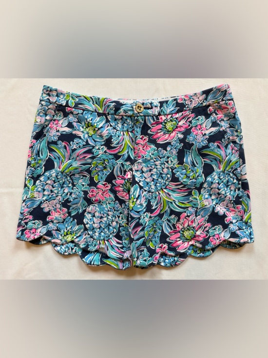 Lilly Pulitzer Pants - Lilly Pulitzer Buttercup Knit Shorts High Tide Navy Pineapple Paradise Size 12